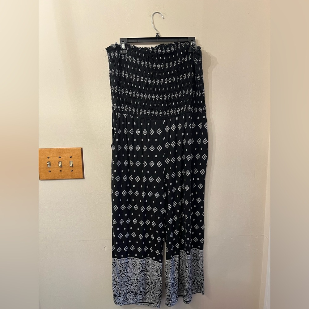 Strapless printed jumpsuit